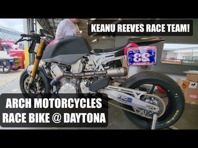 KEANU REEVES DEBUTS ARCH MOTORCYCLE RACE BIKE AT DAYTONA BIKE WEEK 2025 MISSION SUPER HOOLIGAN