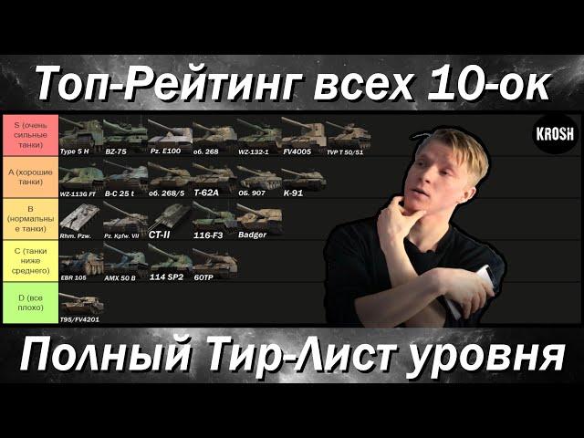 Рейтинг ВСЕХ танков 10 уровня в WOT  -  Полный Тир Лист от Krosh'a