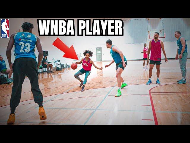 SNEAKING A WNBA Player Into A Men's League...