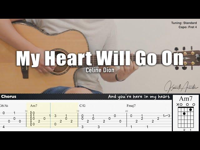 My Heart Will Go On - Celine Dion | Fingerstyle Guitar | TAB + Chords + Lyrics