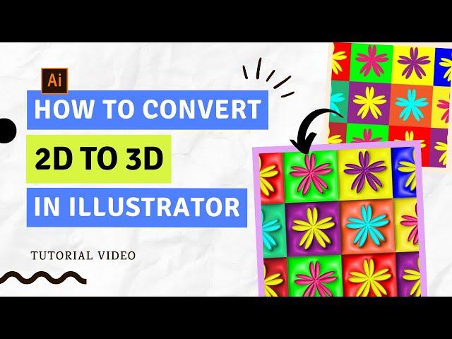 HOW TO CONVERT 2D to 3D IN ILLUSTRATOR IN 2 MIN!