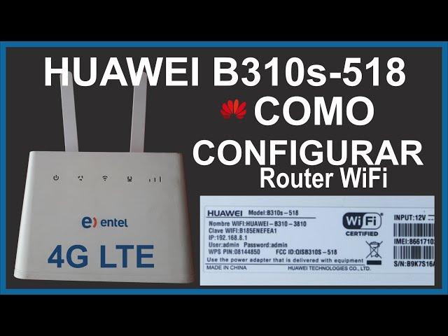 𝗖ó𝗺𝗼 𝗰𝗼𝗻𝗳𝗶𝗴𝘂𝗿𝗮𝗿 𝗥𝗼𝘂𝘁𝗲𝗿 𝗪𝗶𝗙𝗶  𝗛𝘂𝗮𝘄𝗲𝗶 𝗕𝟯𝟭𝟬𝘀-𝟱𝟭𝟴  Entel |  cambiar clave de wifi