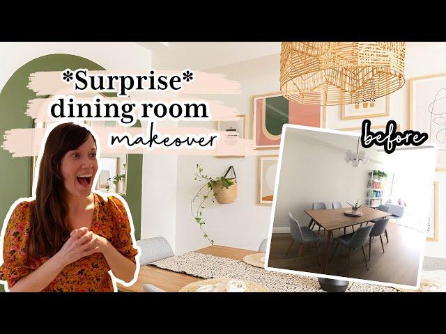 Bright And Colourful Dining Room Makeover From Start to Finish!