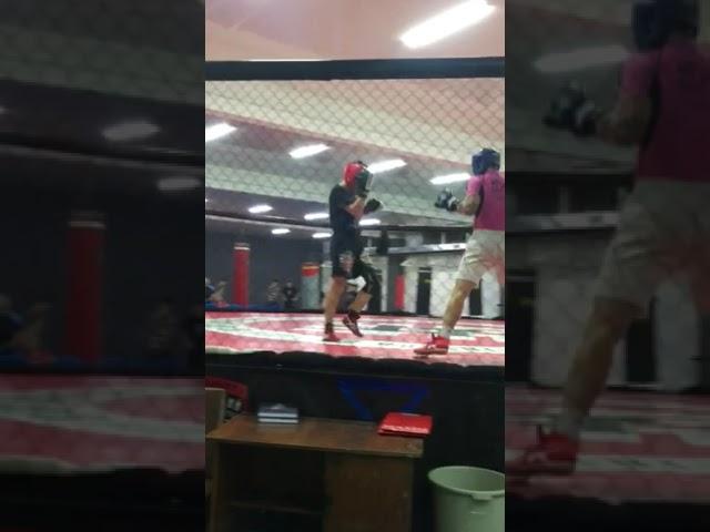 Box and MMA. Sparring. Mixfighter.