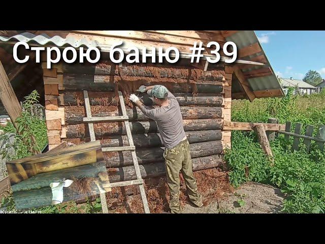 Конопатка сруба | баня на мох | усадка сруба бани