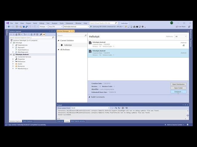 Create or generate Android APK file | Xamarin | Visual Studio 2019