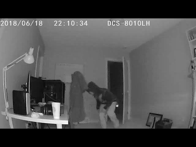 D-Link DCS-8010LH security camera catches a thief breaking in at night!