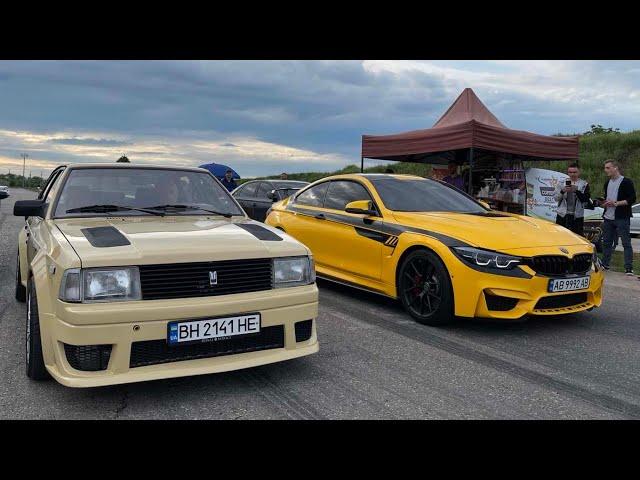 Grandfather from the USSR on MOSKVICH started racing with Golden Boys on BMW M4 !!!