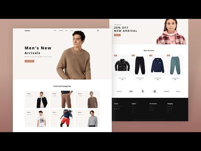 How To Make Ecommerce Website Using HTML And CSS Step By Step | Complete Responsive Website