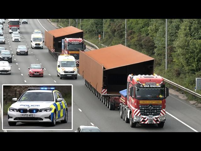 Police escort huge bridge sections for HS2 project prompting traffic delays