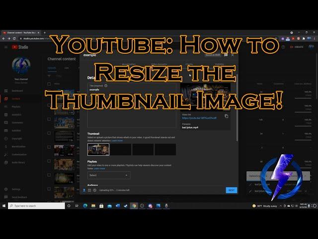 Youtube: How to Resize Thumbnail Image!