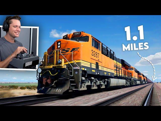 Driving the Longest Train in Train Sim World 5 (1.1 Miles Long)