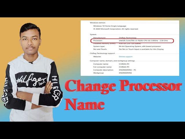 How to change the CPU name displayed in system properties
