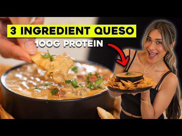 3 INGREDIENT QUESO with a SECRET Ingredient! (Over 100g Protein!)