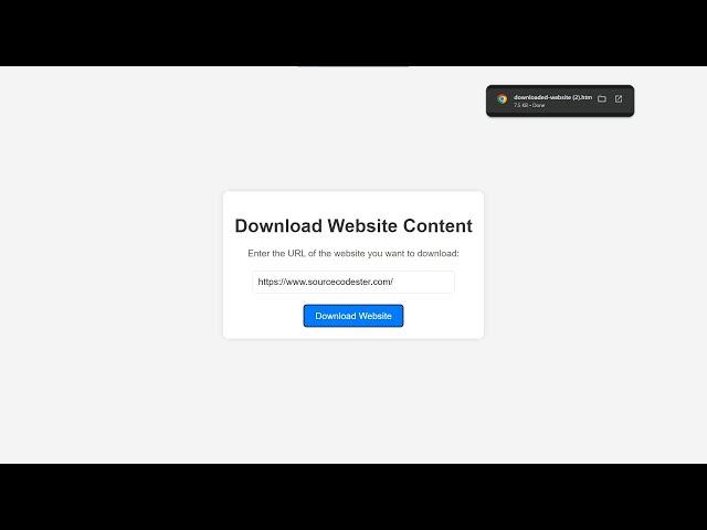 Website Downloader Using HTML, CSS and JavaScript with Source Code