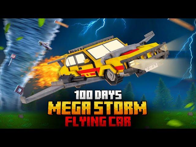 100 DAYS ON A FLYING CAR AGAINST THE MEGA STORM IN MINECRAFT!