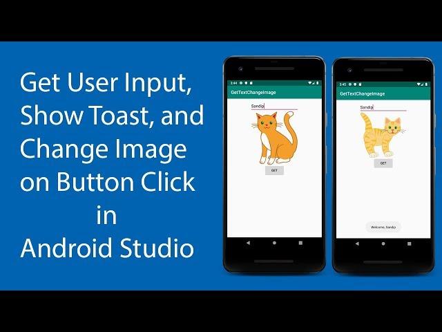 How to Get User Input, Show Toast Message and Change Image on Button Click in Android Studio