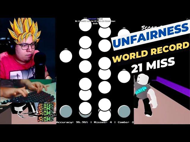 UNFAIRNESS ( Right Side ) 21 MISS WORLD RECORD !!!! Roblox FNF Funky Friday