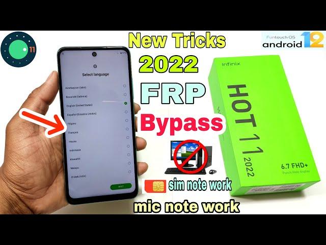 Infinix Hot 11 2022 FRP Bypass | New Trick 2022 | Infinix X675 Google Account Bypass Without Pc |