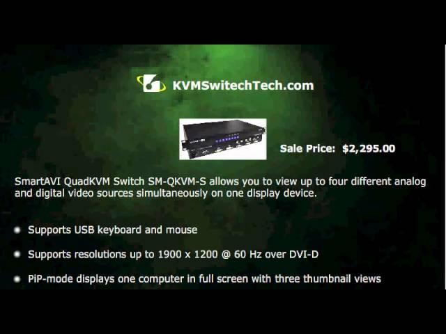 SM-QKVM-S SmartAVI QUADKVM Quad Screen Splitter PIP KVM Switch