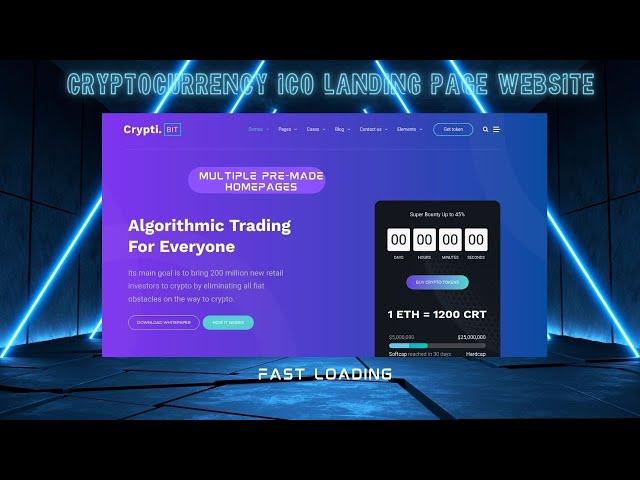 Create Cryptocurrency, ICO IEO Landing Page Website | Blockchain, Crypto | CryptiBIT WordPress Theme