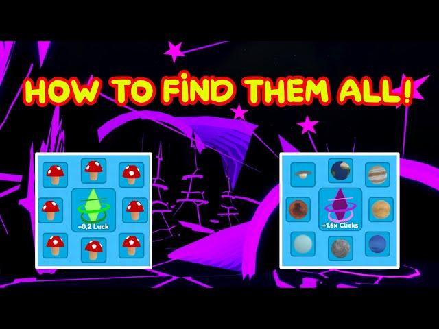 HOW TO FIND ALL MUSHROOMS AND PLANETS TO CRAFT THE NEW AMULETS IN REBIRTH CHAMPIONS X!!! (Roblox)