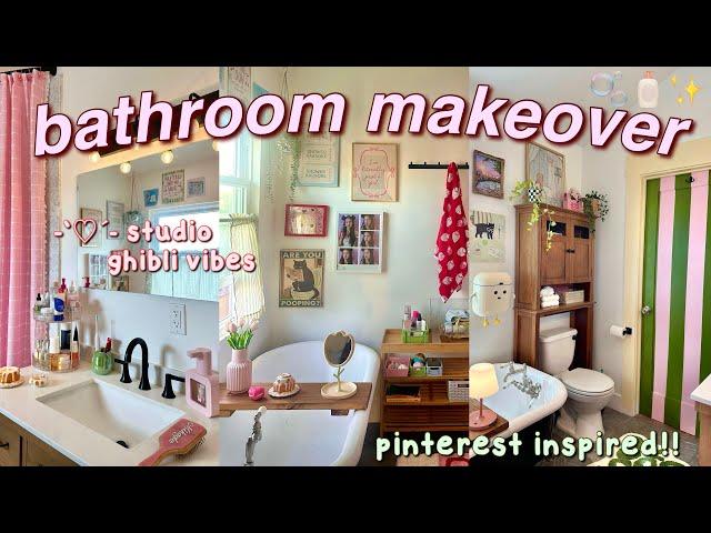 AESTHETIC BATHROOM MAKEOVER🫧 affordable decor + DIY projects *pinterest inspired transformation*