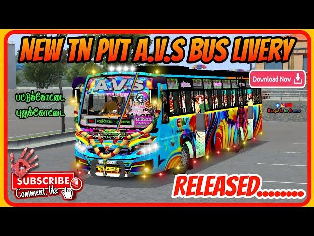  NEW TN PVT A.V.S BUS LIVERY RELEASED....... #newlivery #tnpvtbus #gaming #bussid #youtubevideo