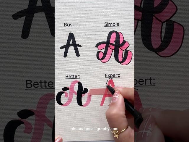 4 Stunning Lettering Styles in One Video! ️ #Shorts #NhuanDaoCalligraphy #handlettering