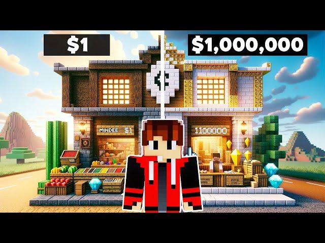 Turning $1 STORE Into $1,000,000 Store In MINECRAFT !!!