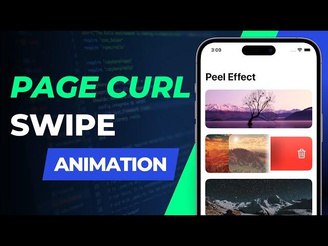 SwiftUI Page Curl Swipe Animation - Swipe to Delete - Peel Effect - Xcode 14