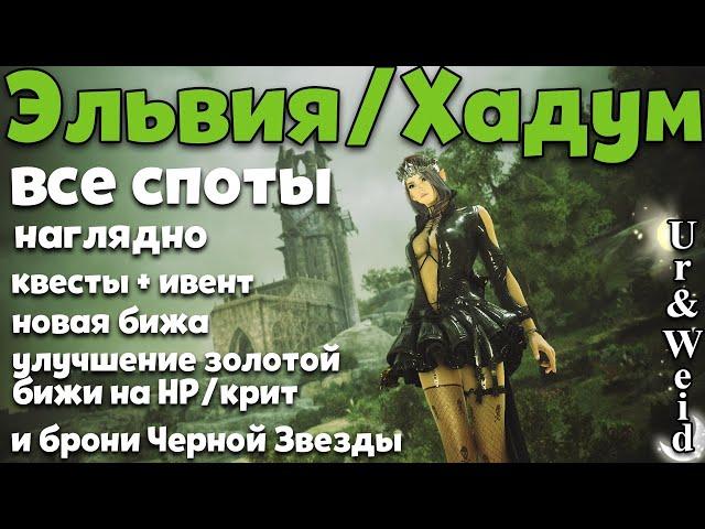 Эльвия/Хадум: все споты наглядно, новая бижа, улучшение золотой бижи и брони Черной Звезды, квесты