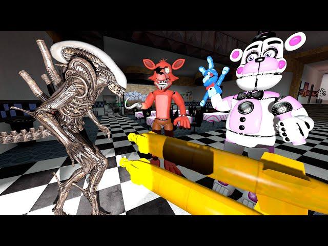 ANIMATRONICS DEFEND THE BOMB FROM THE ALIEN IN THE PIZZERIA FNAF COOP ► Garry's Mod