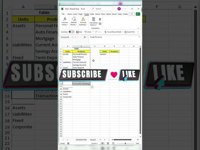 INDIRECT Function + Named Ranges = The Perfect Dependent Dropdown in Excel! 