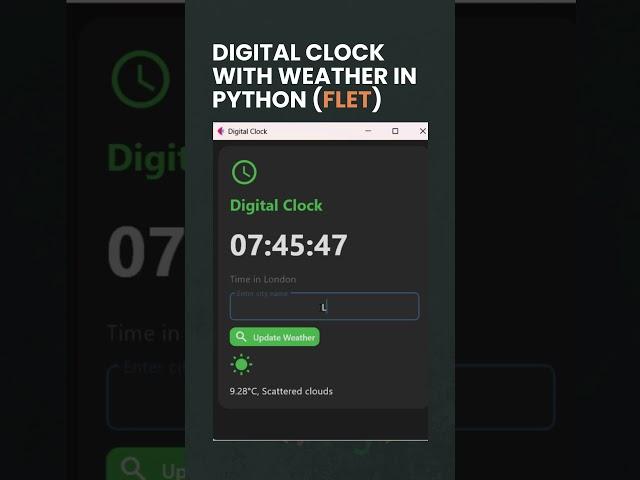 Digital Clock with Weather in Python (Flet)