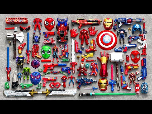 Looking for Different Model Spider Man Action Series Guns & Equipment, Infinity Stone, Thor Mjollnir