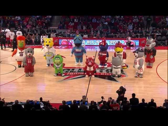 NBA Mascots Inflatables dancing at 2013 NBA All-Star Game