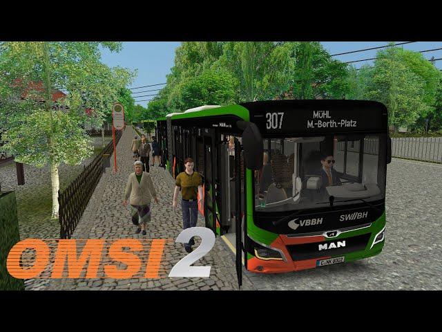 OMSI 2  Bad Hügelsdorf 2020  307 BISMARCKPLATZ → MARKGRAF + MAN CITY BUS NEW LION'S CITY DLC