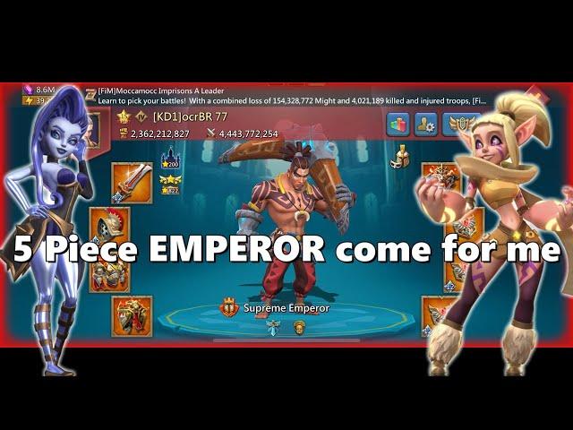 Lords Mobile - 3 PIECE EMPEROR TRY TO BURN MY EMPEROR TRAP! WIN 400k GEMS IF BURN ME!