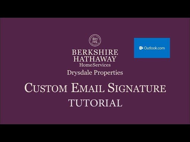 Outlook 2013 Signature Tutorial