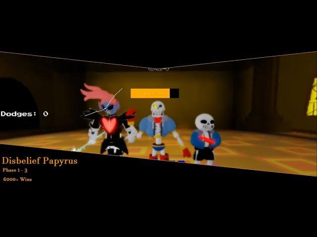 Roblox Undertale: Judgement Day Disbelief Papyrus (All Phase) Showcase