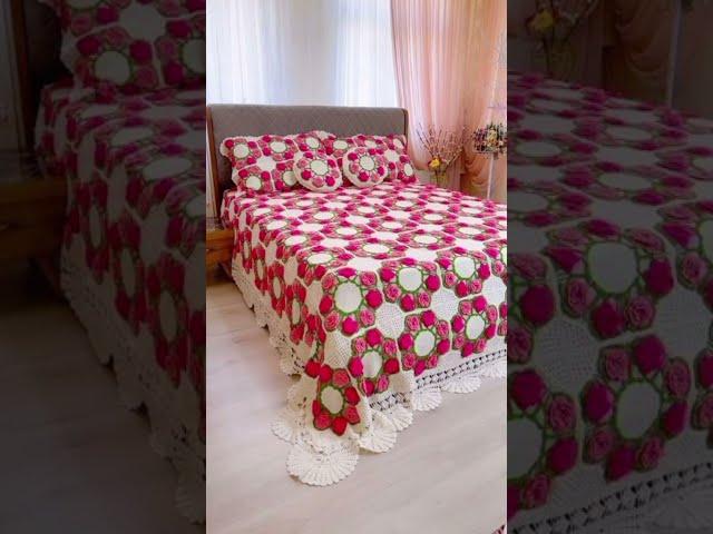 wool knitted Bed sheets #knitted #design #crochet
