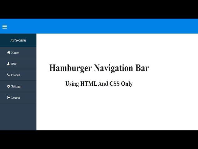 hamburger menu with HTML and CSS only | Responsive Design