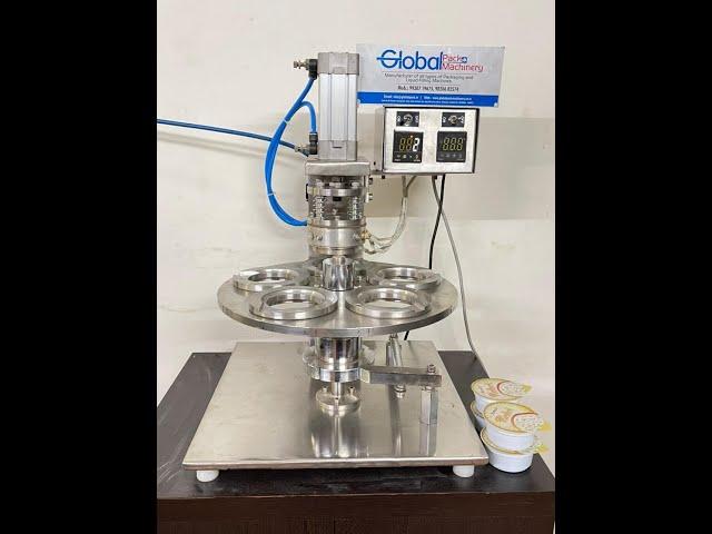 Curd Cup Filling Sealing Machine | Rotary Cup Filling Sealing Machine | Rabdi Cup Sealing Machine