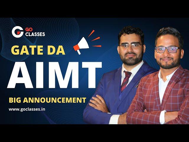 GATE DA AIMTs | Big Announcement: Dates for AIMTs | All India Mock Tests | GATE 2025 | GO Classes