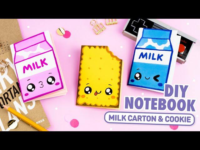 DIY Mini NOTEBOOK Milk Carton & Cookie without glue | Easy Origami