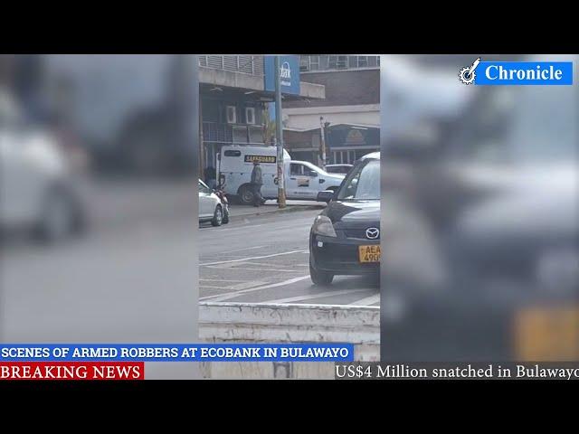 Scenes of armed robbers at EcoBank in Bulawayo on Thursday October 3, 2024