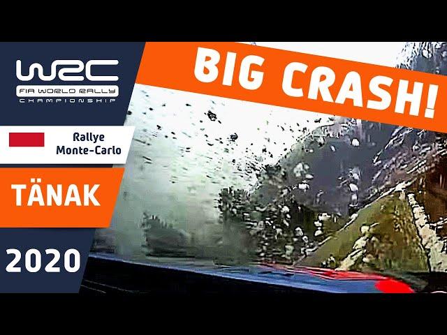 TÄNAK onboard CRASH! Rallye Monte-Carlo 2020. Huge Rally Crash!