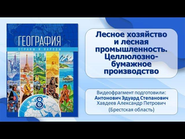 Тема 13. Лесное хозяйство и лесная промышленность. Целлюлозно-бумажное производство