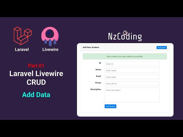 Laravel Livewire Crud | Part 01 | Add Data